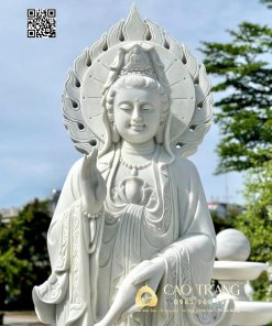 Tượng Quan Âm đứng hào quang cao 2M5