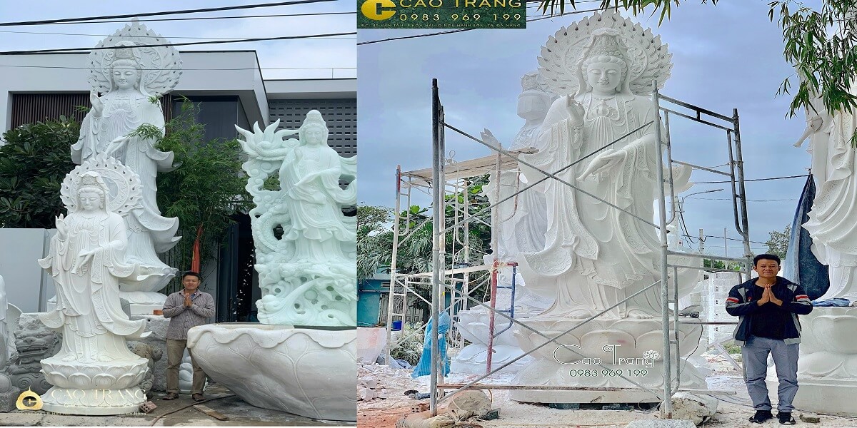Tuong Quan Am bang da dat ngoai troi