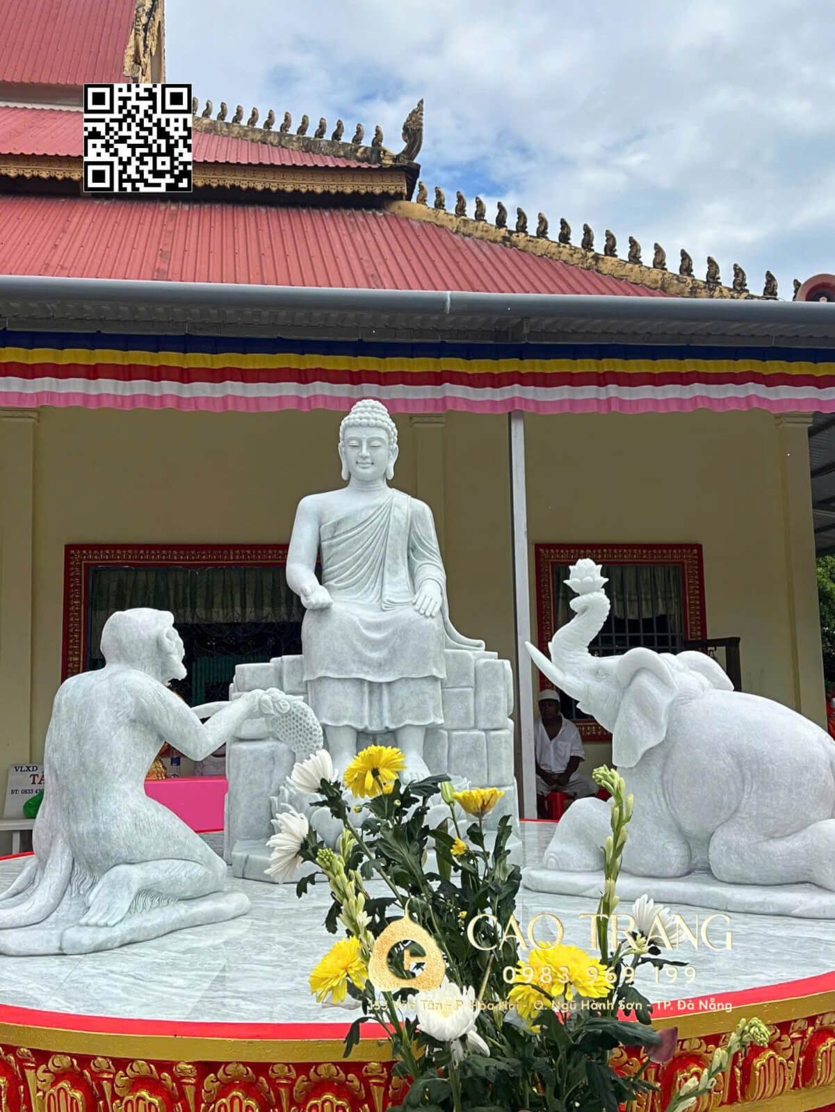 Tượng Hiền Giả Voi và Khỉ 11 tuong phat thich ca va voi khi