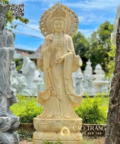 Tượng Quan Âm bằng đá vàng