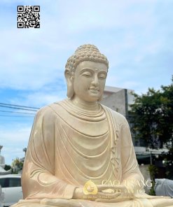 Tượng Phật Thích Ca đá vàng tọa thiền cao 2m” 2 tuong phat thich ca da vang toa thien cao 2m 1