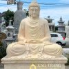 Tượng Phật Thích Ca đá vàng tọa thiền cao 2m”