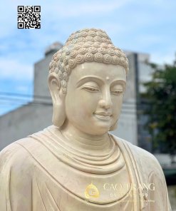 Tượng Phật Thích Ca đá vàng tọa thiền cao 2m” 4 tuong phat thich ca da vang toa thien cao 2m 6