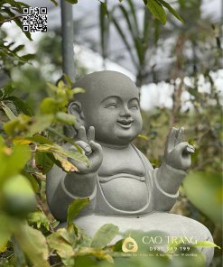 Chú Tiểu cao 80cm bằng đá sa thạch 1 chu tieu cao 80 cm bang da sa thach 1