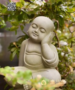 Chú Tiểu cao 80cm bằng đá sa thạch 7 chu tieu cao 80 cm bang da sa thach 3