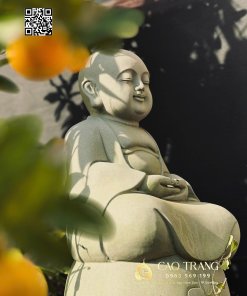 Chú Tiểu cao 80cm bằng đá sa thạch 6 chu tieu cao 80 cm bang da sa thach 4