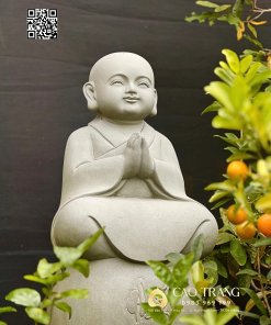 Chú Tiểu cao 80cm bằng đá sa thạch 3 chu tieu cao 80 cm bang da sa thach 7