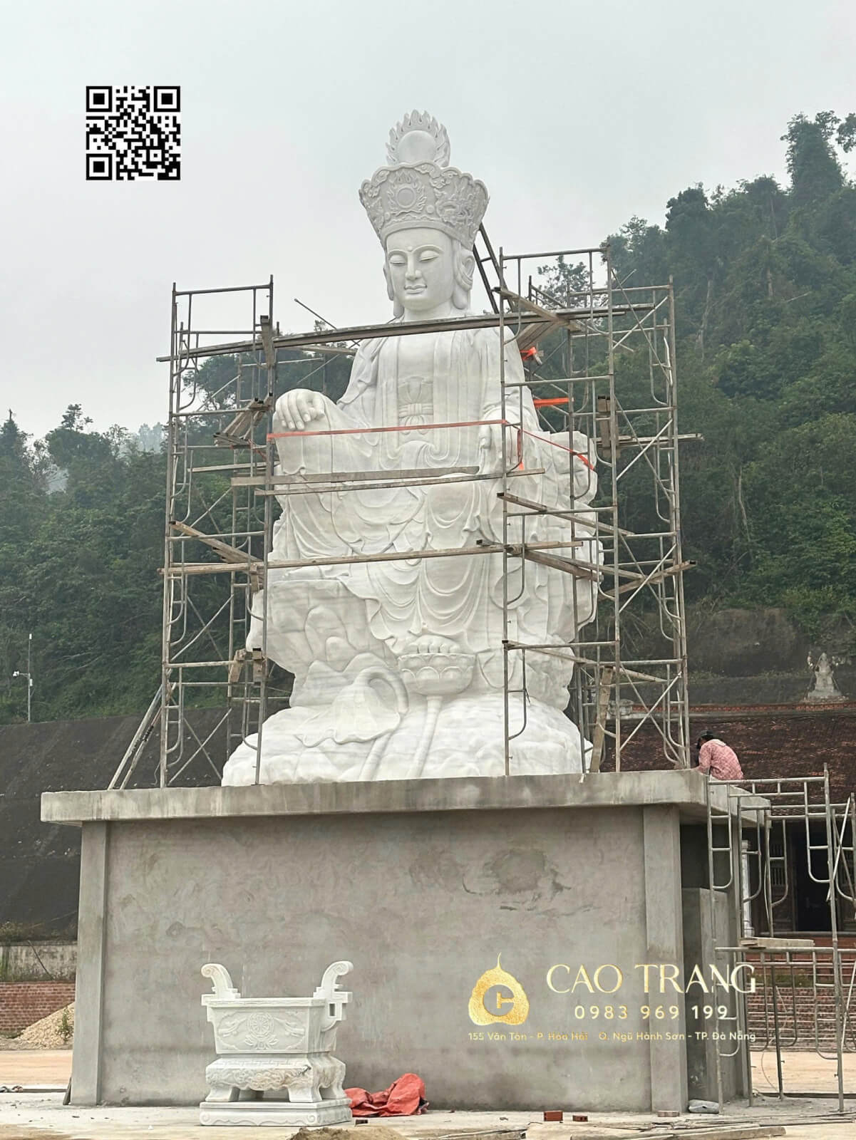 Tôn tượng Ngài Quan Âm Tọa Sơn cao 8M về nơi an vị tại Thiền Viện Trúc Lâm Yên Thành 5 tuong ngai quan am huong son 8m 1