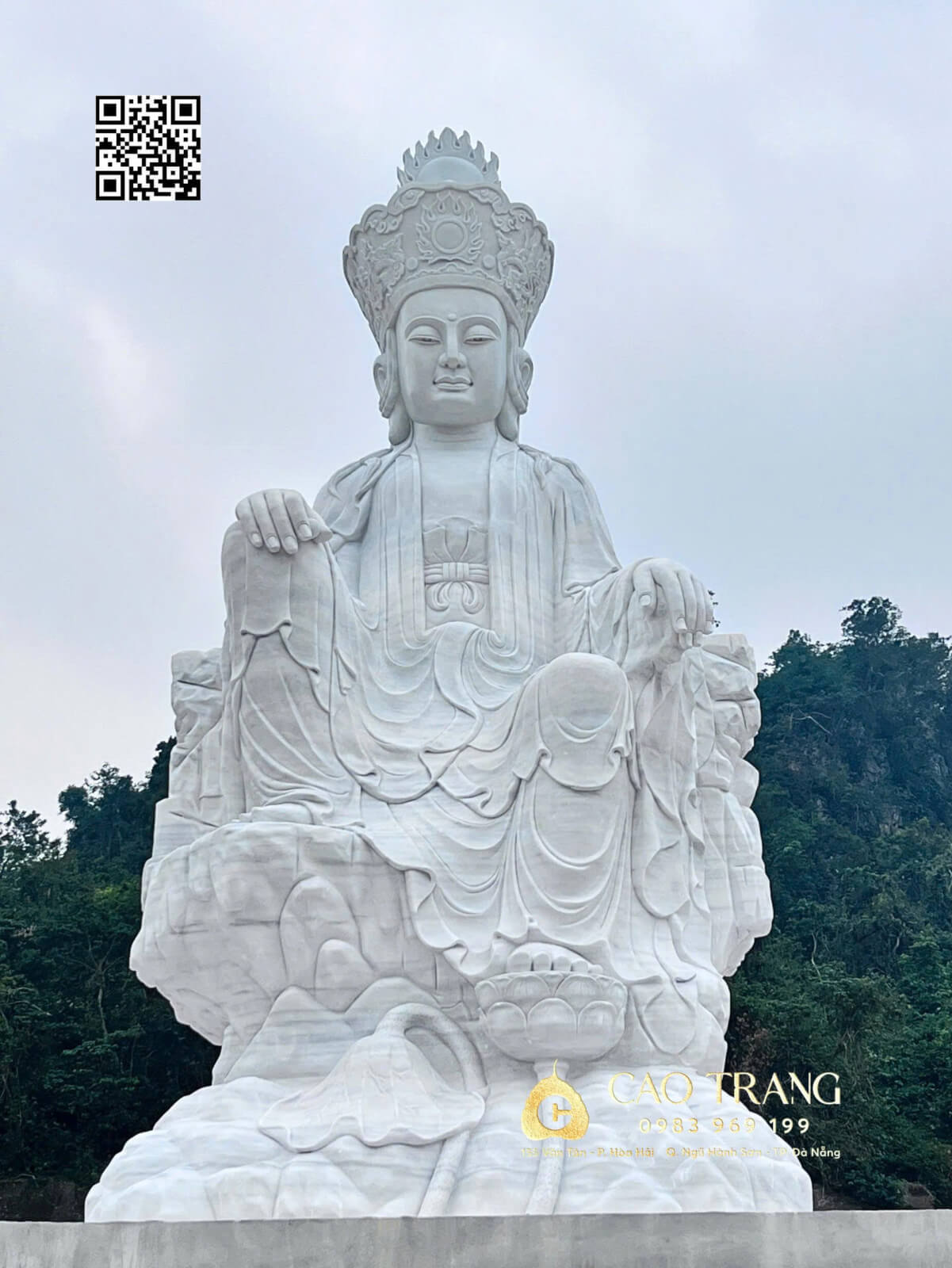 Tôn tượng Ngài Quan Âm Tọa Sơn cao 8M về nơi an vị tại Thiền Viện Trúc Lâm Yên Thành 1 tuong ngai quan am huong son 8m 3