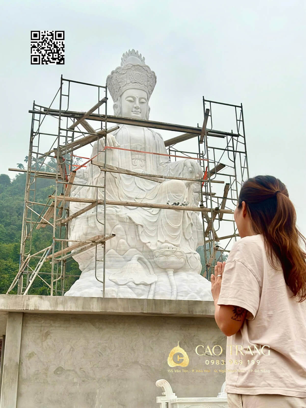 Tôn tượng Ngài Quan Âm Tọa Sơn cao 8M về nơi an vị tại Thiền Viện Trúc Lâm Yên Thành 7 tuong ngai quan am huong son 8m 4