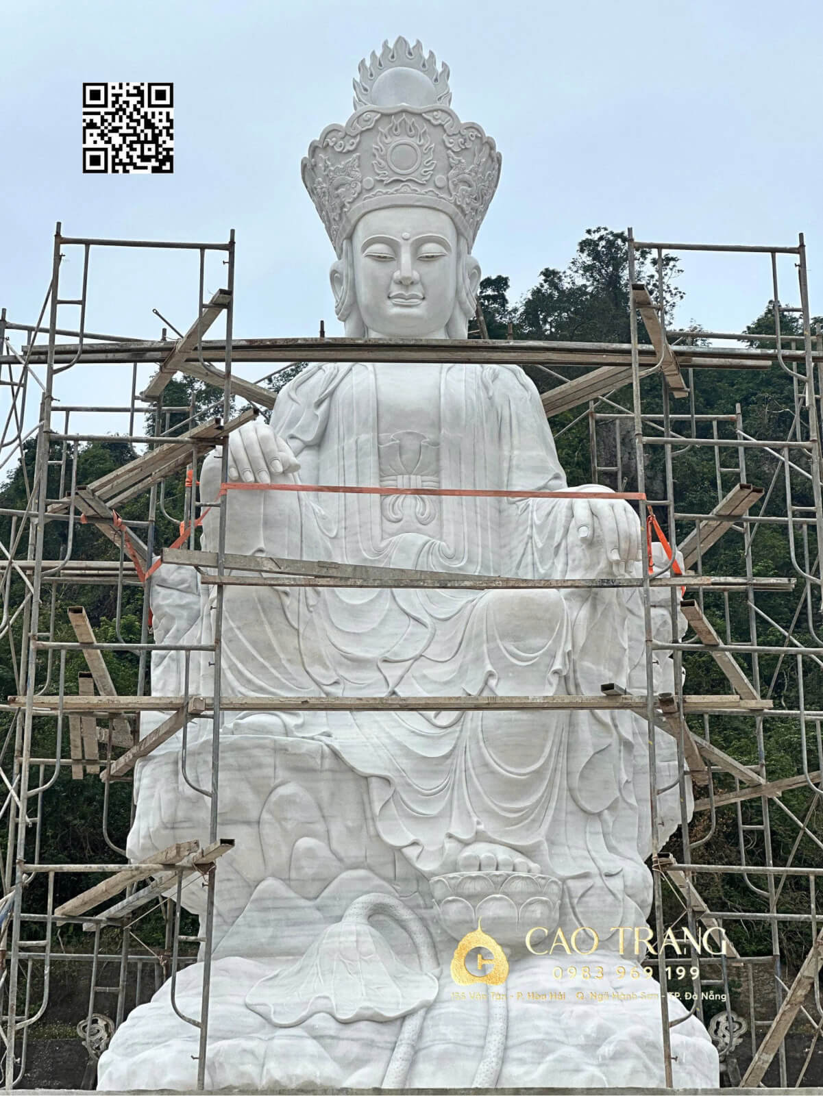 Tôn tượng Ngài Quan Âm Tọa Sơn cao 8M về nơi an vị tại Thiền Viện Trúc Lâm Yên Thành 3 tuong ngai quan am huong son 8m 6