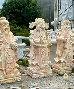Tượng Phúc Lộc Thọ cao 1m6 bằng đá vàng 3 tuong phuc loc tho bang da vang cao 1m6 1