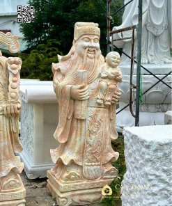 Tượng Phúc Lộc Thọ cao 1m6 bằng đá vàng 7 tuong phuc loc tho bang da vang cao 1m6 2
