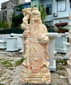 Tượng Phúc Lộc Thọ cao 1m6 bằng đá vàng 6 tuong phuc loc tho bang da vang cao 1m6 3