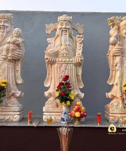 Tượng Phúc Lộc Thọ cao 1m6 bằng đá vàng 1 tuong phuc loc tho bang da vang cao 1m6 4