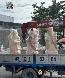 Tượng Phúc Lộc Thọ cao 1m6 bằng đá vàng 5 tuong phuc loc tho bang da vang cao 1m6 5