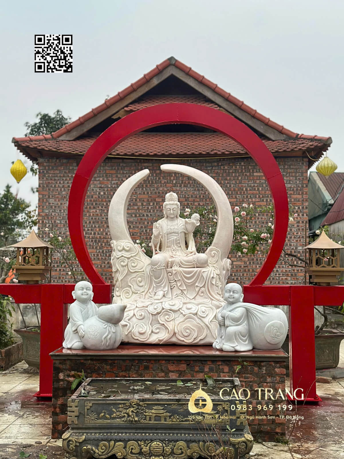 Tượng Tự Tại Ngồi cao 1m6 bằng đá cẩm thạch hồng 20 tuong tu tai ngoi cao 1m6 2